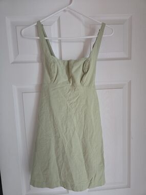 Free People Sage Green Sleeveless A-Line Mini Dress